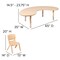 Flash Furniture Kidney 35 W, 65 L, 23.75 H, Plastic, Steel, Brown YU-YCX-0043-2-MOON-TBL-NAT-E-GG - alternate 6
